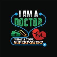 diseño de camiseta de médico vector