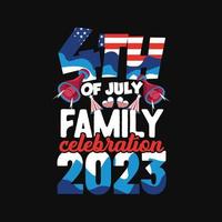 4th July T-shirt Design vector