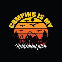 Camping T-shirt Design vector