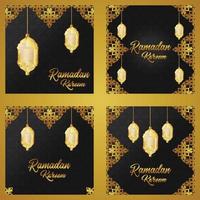 Ramadan kareem social media post bundle vector