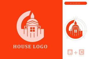 C letra - real inmuebles y arquitectura marca identidad logo plantillas vector