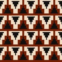 Aztec tribal triangle pattern. Aztec tribal geometric triangle shape seamless pattern pixel style. Ethnic southwest pattern use for fabric, home decoration elements, upholstery, wrapping. vector