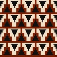 Aztec tribal triangle pattern. Aztec tribal geometric triangle shape seamless pattern pixel style. Ethnic southwest pattern use for fabric, home decoration elements, upholstery, wrapping. vector