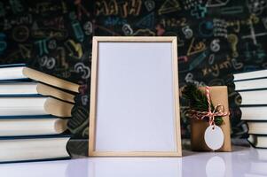 Whiteboard and decorations in the classroom photo