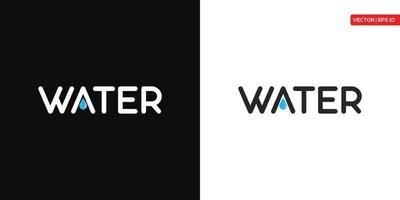 Water Logo, Water Typography Water is a Flat Water Droplet Text and Icon based logo vector