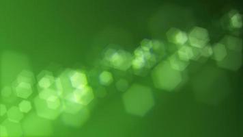 desenfocado verde bokeh luces antecedentes. esta elegante movimiento animación con hexagonal bokeh partículas es lleno hd y un sin costura bucle. adecuado como un resumen S t patrick's día antecedentes. video