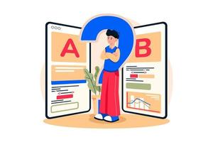 Ab Testing Illustration concept on white background vector