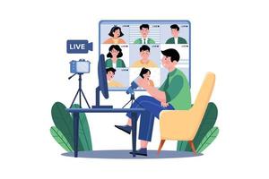 Join Live Video Streaming Illustration concept on white background vector