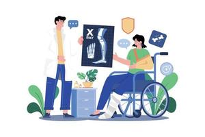 Leg Injury And Fracture Illustration concept on white background vector