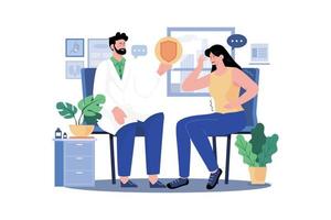 Patient Talking To The Doctor In The Clinic vector