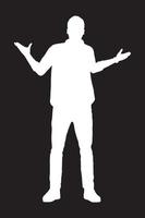 Figure of a man with both hands extended on either side vector