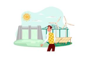 Sustainable Energy Illustration concept on white background vector