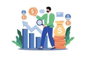 Growth Management By A Businessman vector