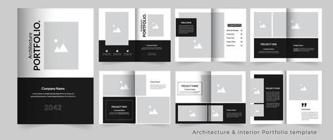 Portfolio template design architecture and interior portfolio vector