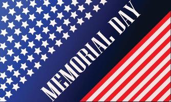 Memorial Day - Honoring All Who Served Text with American Flag Border and Stars, Patriotic Vector Illustration