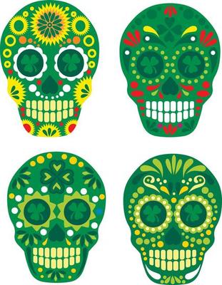 st. Patrick skull, grunge vintage design t shirts