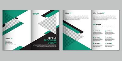 bifold folleto, empresa perfil, volantes, revista, anual informe, portafolio a4 Talla modelo diseño vector