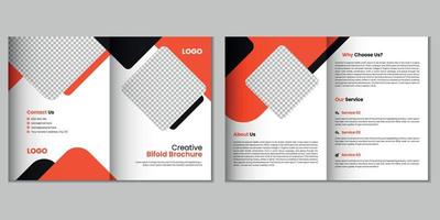 bifold folleto, empresa perfil, volantes, revista, anual informe, portafolio a4 Talla modelo diseño vector