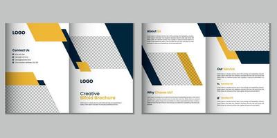 bifold folleto, empresa perfil, volantes, revista, anual informe, portafolio a4 Talla modelo diseño vector