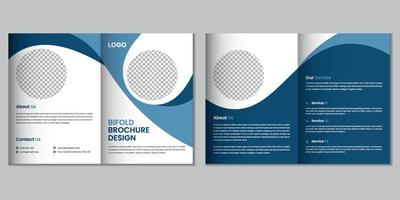 bifold folleto, empresa perfil, volantes, revista, anual informe, portafolio a4 Talla modelo diseño vector