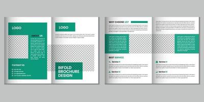 bifold folleto, empresa perfil, volantes, revista, anual informe, portafolio a4 Talla modelo diseño vector