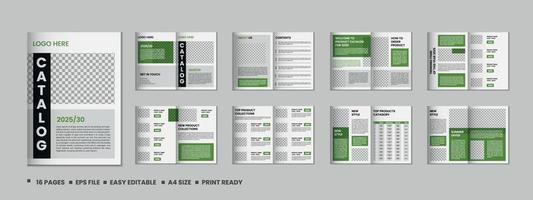 Professional product catalog template design, Company product catalog template, Minimalist 16 pages product brochure template design vector