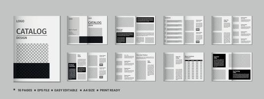 Professional product catalog template design, Company product catalog template, Minimalist 16 pages product brochure template design vector