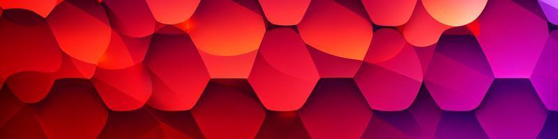 Abstract background consisting of geometric pattern. Gradient color from violet to red. Wide angle format banner photo