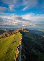 Aerial view of mountain landscape in switzerland photo