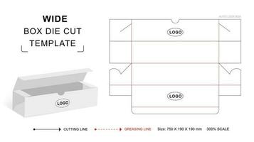 Simple rectangular packaging box die cut template vector