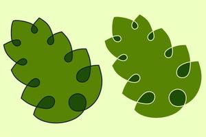 Set Green Leaves . Vector Illustration