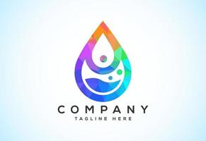 Abstract polygonal water drop logo sign symbol. Low poly water drop Logo. Geometric triangle shapes vector