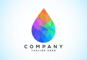 Abstract polygonal water drop logo sign symbol. Low poly water drop Logo. Geometric triangle shapes vector