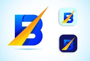 Abstract initial alphabet B logo design. Multi-color gradient letter icon vector illustration.