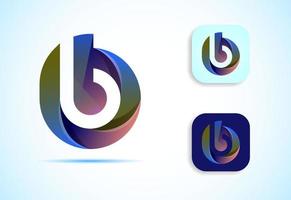 Abstract initial alphabet B logo design. Multi-color gradient letter icon vector illustration.