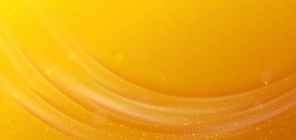 Abstract curved orange layer modern background with lighting effect. vector