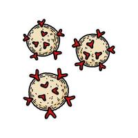 T-killer cells isolated on white background. Hand drawn scientific microbiology vector illustration in sketch style. Adaptive immune system