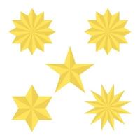 Set of flat stars shape vector