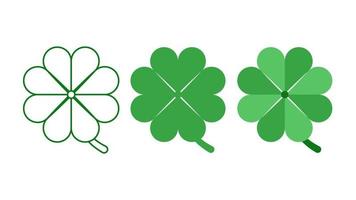 Simple Clover Leaf With Different Stlyle Set vector