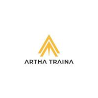 Abstract initial letter AT or TA logo in yellow color isolated in white background applied for executive coaching practice logo also suitable for the brands or companies have initial name TA or AT. vector