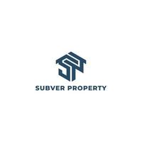 Abstract initial letter SP or PS logo in blue color isolated in white background applied for property management logo also suitable for the brands or companies have initial name PS or SP. vector