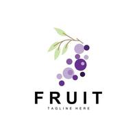 uva logo, granja Fruta vector, Fresco púrpura Fruta diseño, uva producto icono, Fruta tienda vector