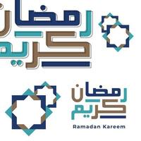 Ramadan kareem calligraphy post design with islamic abstract ornament vector