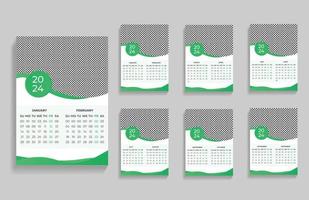 Creative multiple wall calendar design template vector