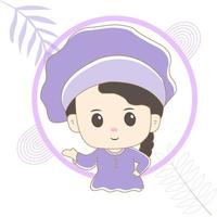 cute chibi chef character vector