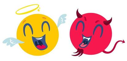 Funny and angry smiles vector