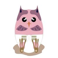 Easter, an owl in a diaper.  Small cute illustration in flat style.  Vector