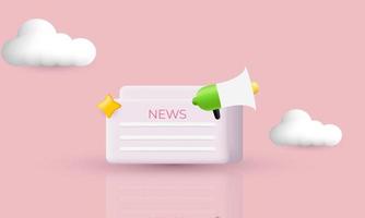 illustration realistic vector icon concept news update webpage information about 3d creative isolated on background