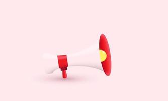 illustration realistic vector icon illustration realistic vector icon unique red megaphone speaker loudspeaker bullhorn announce 3d creative isolated on background