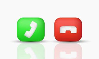 illustration realistic vector icon symbol phone call button 3d creative isolated on background